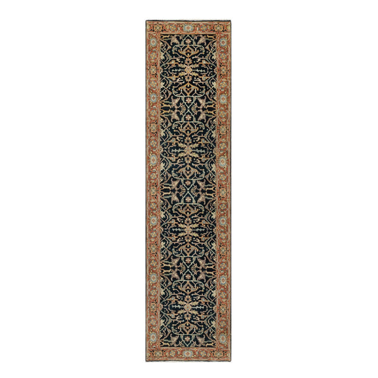 Heriz Wool Hand Knotted Rug Blue Red 2.6X10.1 -O090933