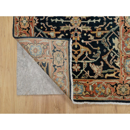 Heriz Wool Hand Knotted Rug Blue Red 2.6X10.1 -O090933