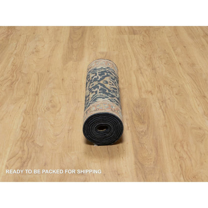 Heriz Wool Hand Knotted Rug Blue Red 2.6X10.1 -O090933