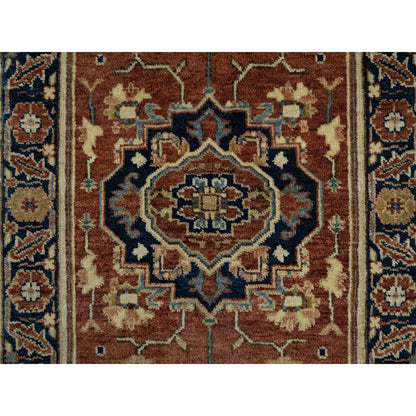 Heriz Wool Hand Knotted Rug Red Blue 2.0X3.2 -O090936