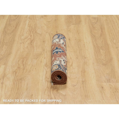 Heriz Wool Hand Knotted Rug Red Blue 2.0X3.2 -O090936