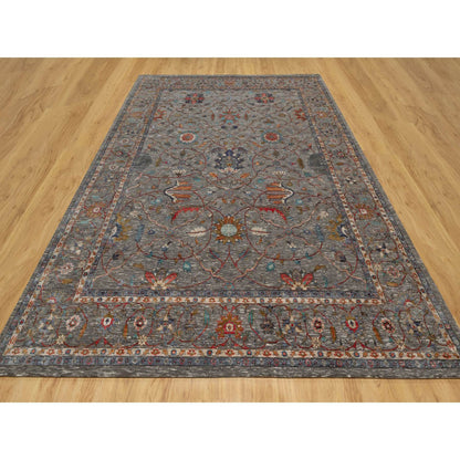 Transitional Wool & Silk Hand Knotted Rug Brown Brown  8.11X12.1 -O090941