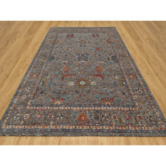 Transitional Wool & Silk Hand Knotted Rug Brown Brown  8.11X12.1 -O090941