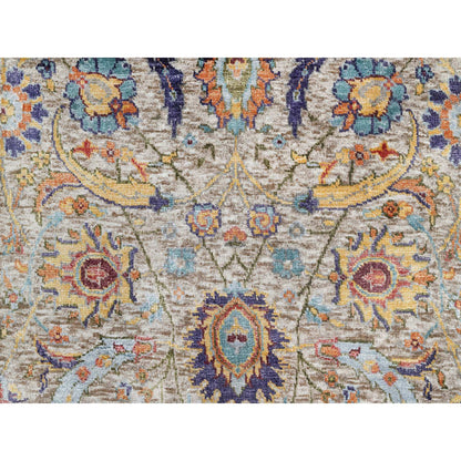 Transitional Wool & Silk Hand Knotted Rug Beige No Border 2.7X23.10 -O090943