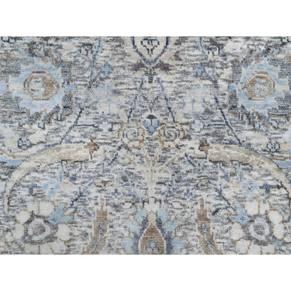 Transitional Wool & Silk Hand Knotted Rug Ivory No Border 2.1X3.0 -O090952