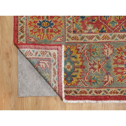 Oushak And Peshawar Wool Hand Knotted Rug Red Green 8.11X11.10 -O090957