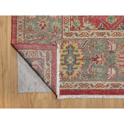 Oushak And Peshawar Wool Hand Knotted Rug Red Green 9.11X13.9 -O090960
