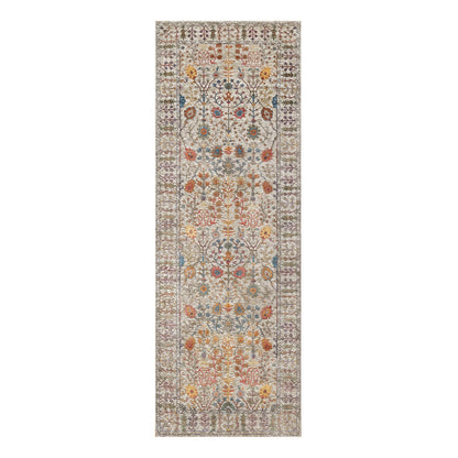 Transitional Wool & Silk Hand Knotted Rug Beige No Border 4.2X11.11 -O090967