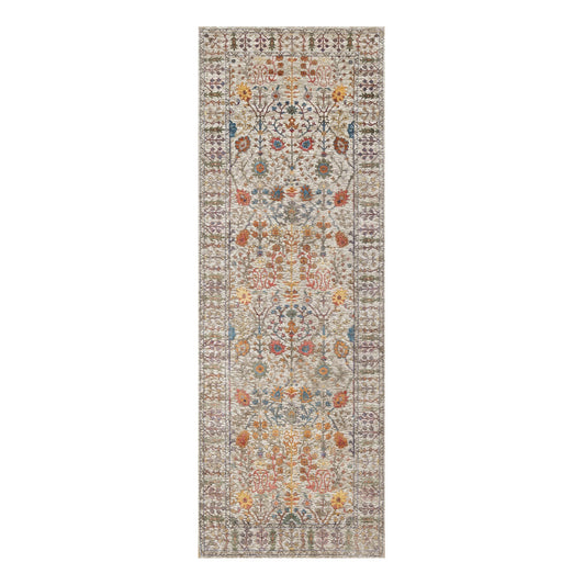 Transitional Wool & Silk Hand Knotted Rug Beige No Border 4.2X11.11 -O090967