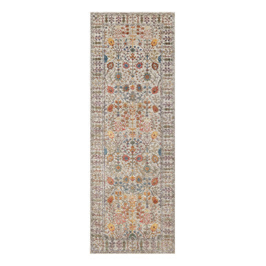 Transitional Wool & Silk Hand Knotted Rug Beige No Border 4.2X11.11 -O090967