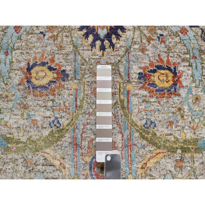 Transitional Wool & Silk Hand Knotted Rug Beige No Border 2.7X22.1 -O090971