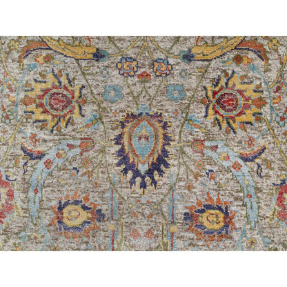Transitional Wool & Silk Hand Knotted Rug Beige No Border 2.7X22.1 -O090971