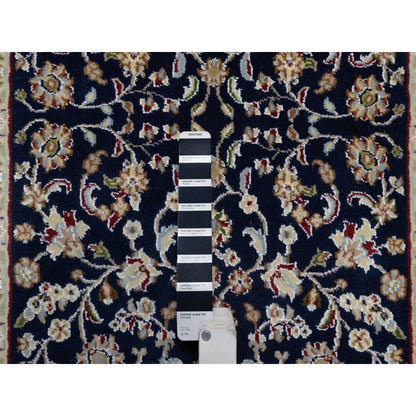 Traditional Wool & Silk Hand Knotted Rug Blue 2.8X18.0  -O090976