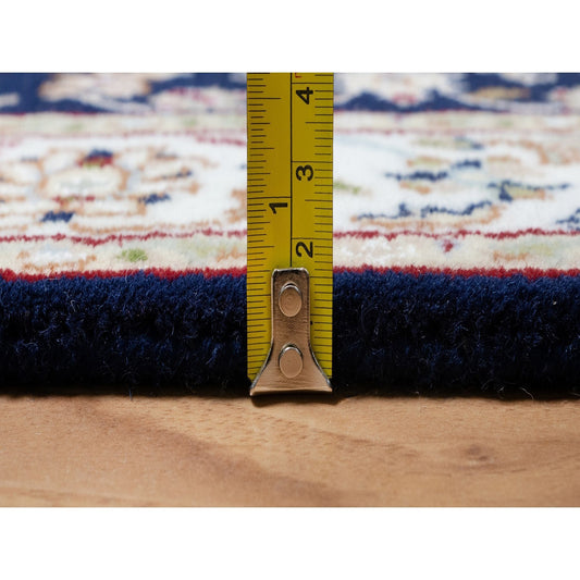 Traditional Wool & Silk Hand Knotted Rug Blue 2.7X14.8  -O090978