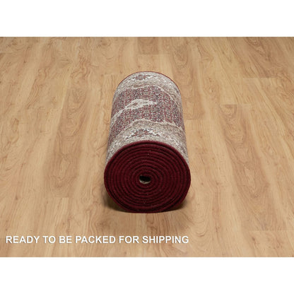 Traditional Wool Hand Knotted Rug Red 2.7X20.4  -O090980