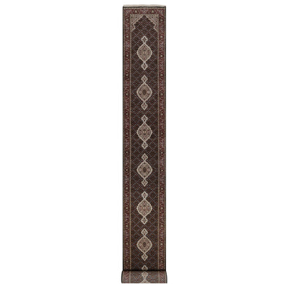 Traditional Wool Hand Knotted Rug Black 2.7X24.1  -O090981