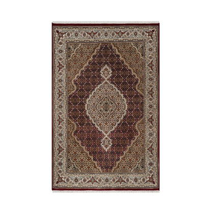 Traditional Wool Hand Knotted Rug Red 4.0X6.2  -O090983
