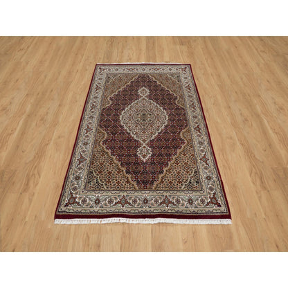 Traditional Wool Hand Knotted Rug Red 4.0X6.2  -O090983