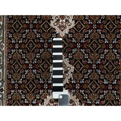 Traditional Wool Hand Knotted Rug Black 2.7X6.3  -O090986