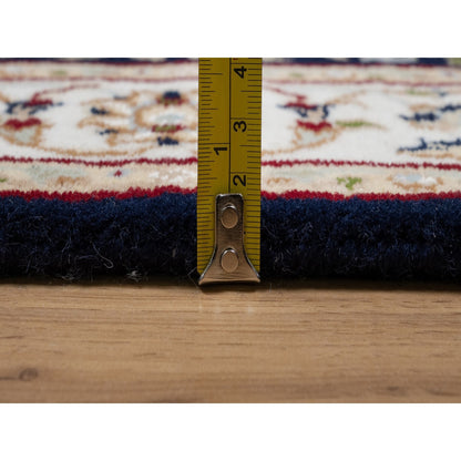 Traditional Wool & Silk Hand Knotted Rug Blue 2.6X10.0  -O090989