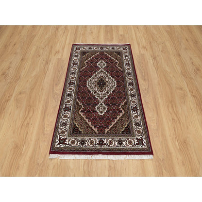 Traditional Wool Hand Knotted Rug Red 2.10X5.2  -O090990