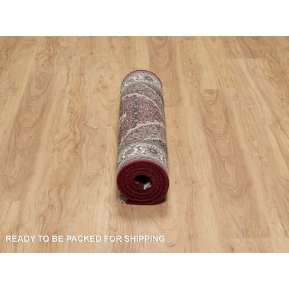 Traditional Wool Hand Knotted Rug Red 2.10X5.2  -O090990