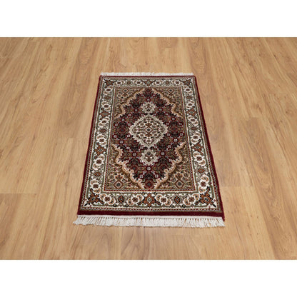 Traditional Wool Hand Knotted Rug Red 2.0X3.0  -O090993