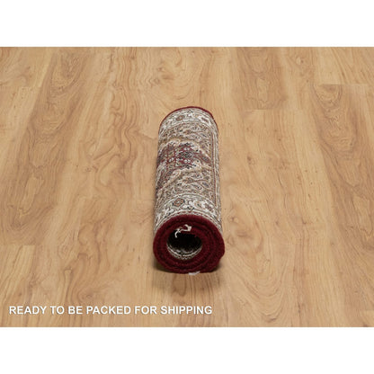 Traditional Wool Hand Knotted Rug Red 2.0X3.0  -O090993