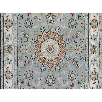 Traditional Wool & Silk Hand Knotted Rug Blue 2.0X3.2  -O090996