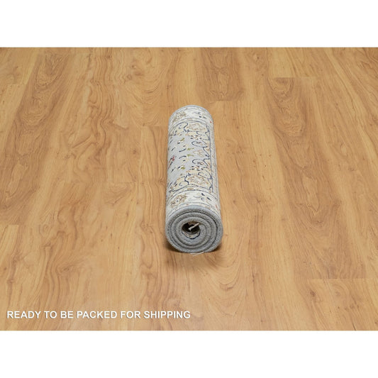 Traditional Wool & Silk Hand Knotted Rug Blue 2.0X3.2  -O090996
