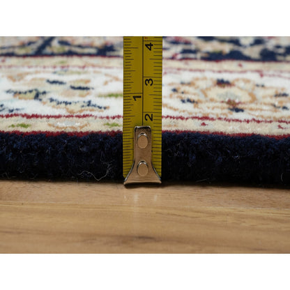 Traditional Wool & Silk Hand Knotted Rug Blue 2.7X8.1  -O091008