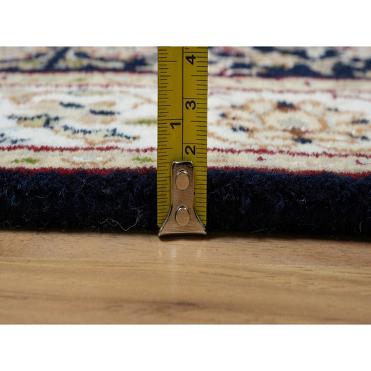 Traditional Wool & Silk Hand Knotted Rug Blue 2.7X8.1  -O091008