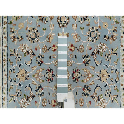Traditional Wool & Silk Hand Knotted Rug Blue 2.8X10.3  -O091010