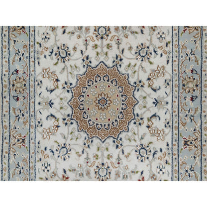Traditional Wool & Silk Hand Knotted Rug Ivory 2.5X10.0  -O091013