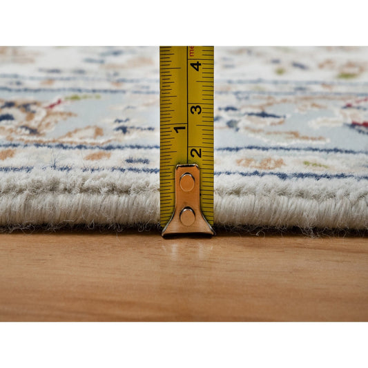 Traditional Wool & Silk Hand Knotted Rug Ivory 2.5X10.0  -O091013