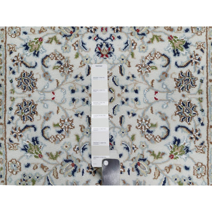 Traditional Wool & Silk Hand Knotted Rug Ivory 2.8X14.0  -O091014