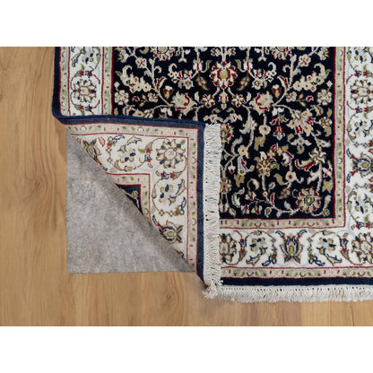 Traditional Wool & Silk Hand Knotted Rug Blue 2.8X8.2  -O091019