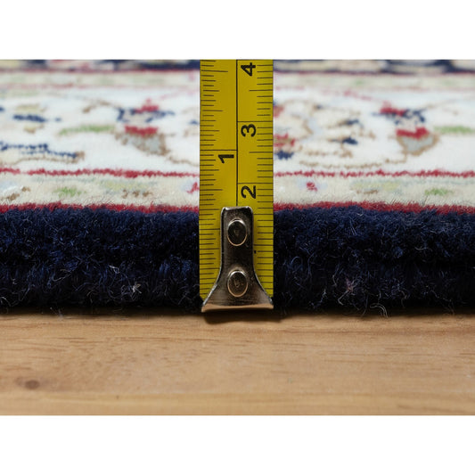 Traditional Wool & Silk Hand Knotted Rug Blue 2.8X8.2  -O091019
