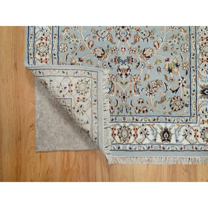 Traditional Wool & Silk Hand Knotted Rug Blue 3.2X5.3  -O091020