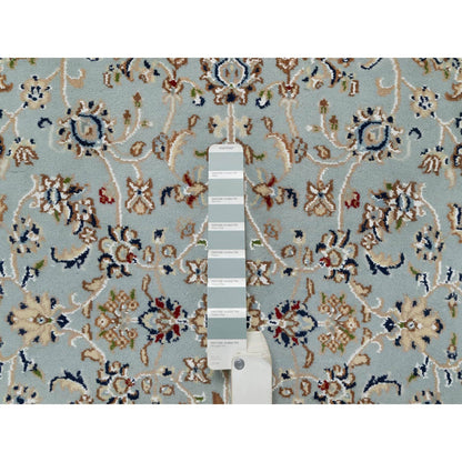 Traditional Wool & Silk Hand Knotted Rug Blue 3.2X5.3  -O091020
