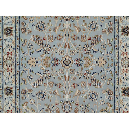 Traditional Wool & Silk Hand Knotted Rug Blue 3.2X5.3  -O091020