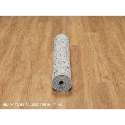 Traditional Wool & Silk Hand Knotted Rug Blue 3.2X5.3  -O091020