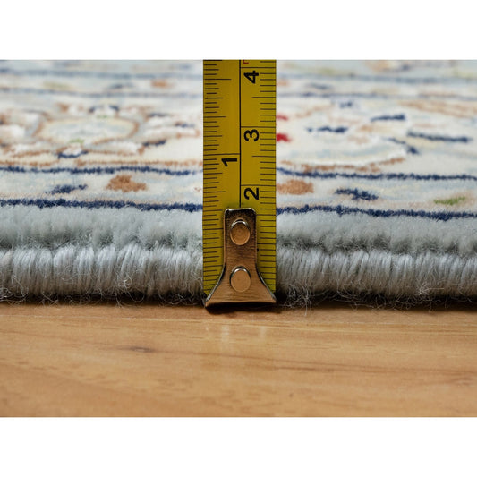 Traditional Wool & Silk Hand Knotted Rug Blue 3.2X5.3  -O091020