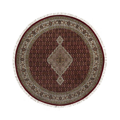 Traditional Wool Hand Knotted Rug Red 6.0X6.0  -O091023