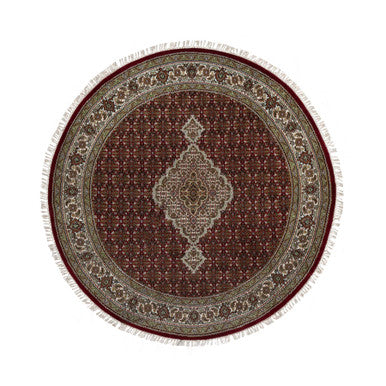 Traditional Wool Hand Knotted Rug Red 6.0X6.0  -O091023