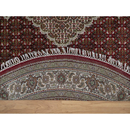 Traditional Wool Hand Knotted Rug Red 6.0X6.0  -O091023
