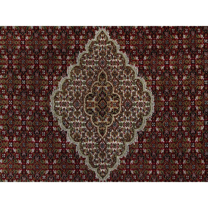 Traditional Wool Hand Knotted Rug Red 6.0X6.0  -O091023