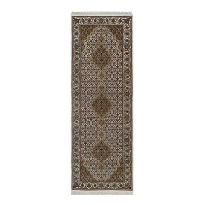 Traditional Wool Hand Knotted Rug Ivory 2.10X8.0  -O091025