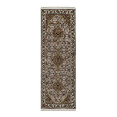 Traditional Wool Hand Knotted Rug Ivory 2.10X8.0  -O091025