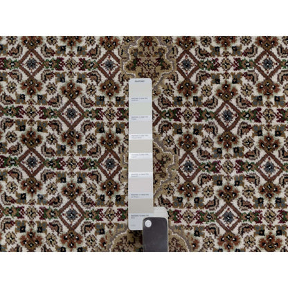 Traditional Wool Hand Knotted Rug Ivory 2.10X8.0  -O091025